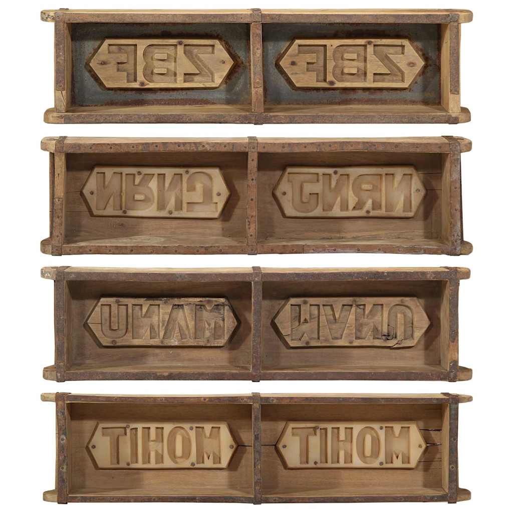 vidaXL Δίσκος με αποθήκευση 4 pcs Καφέ 60.5 x 15 x 9 εκ