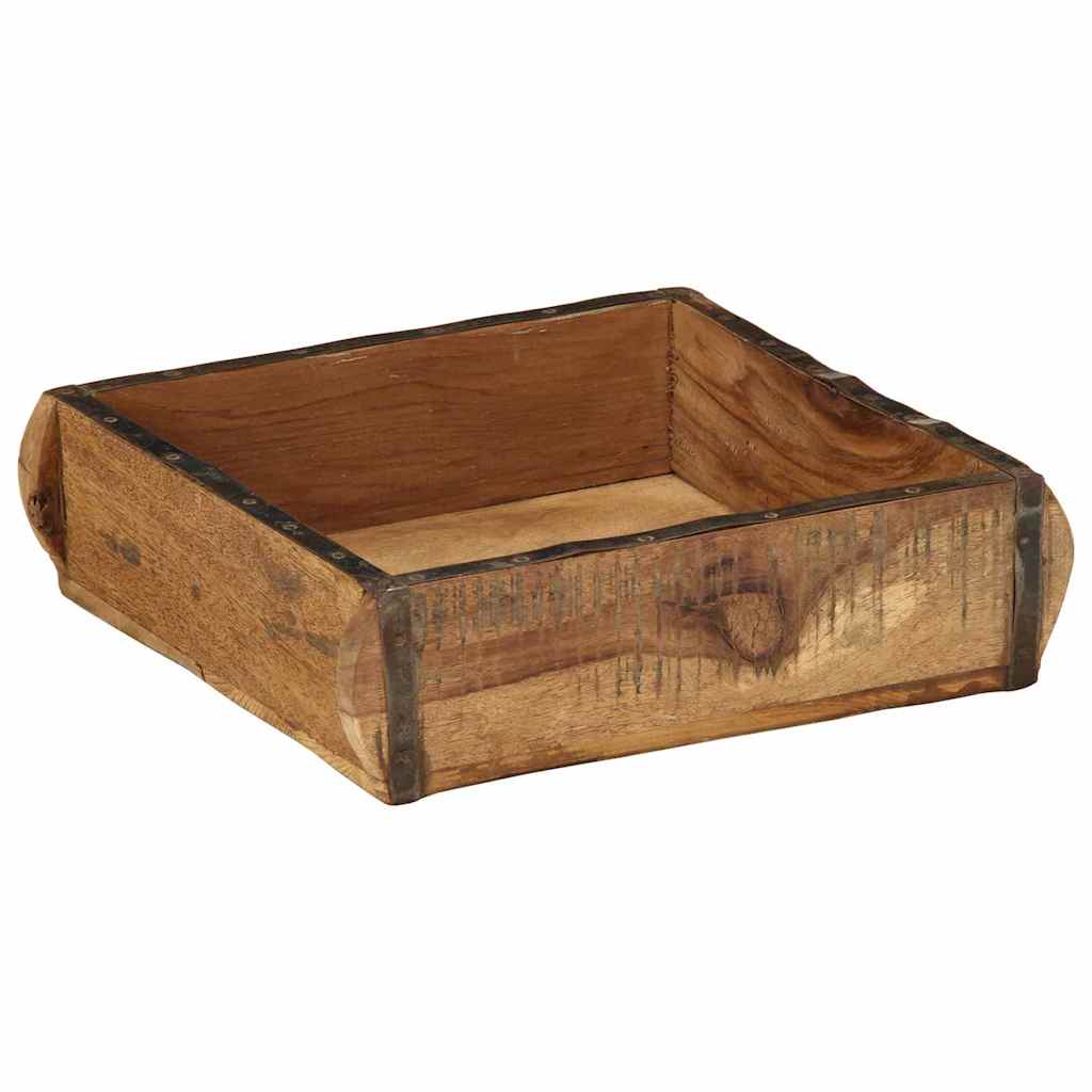 vidaXL Δίσκος με αποθήκευση Καφέ 29 x 31 x 10 εκ Στερεό Ανακτηθέν Ξύλο
