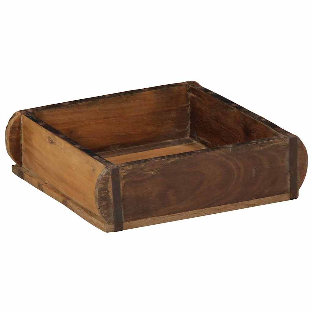 vidaXL Δίσκος με αποθήκευση Καφέ 29 x 31 x 10 εκ Στερεό Ανακτηθέν Ξύλο