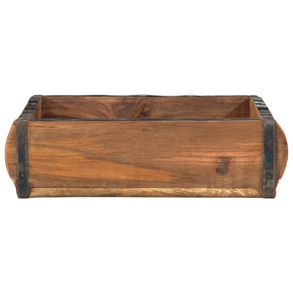 vidaXL Δίσκος με αποθήκευση Καφέ 29 x 31 x 10 εκ Στερεό Ανακτηθέν Ξύλο