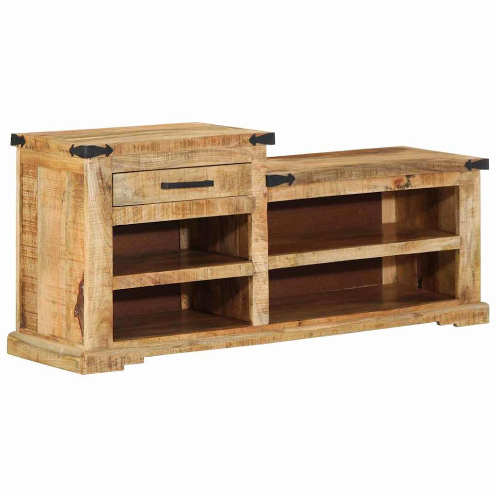 vidaXL παγκάκι με συρτάρι Καφέ 110 x 35 x 50 εκ Ακατέργαστο Μάνγκο