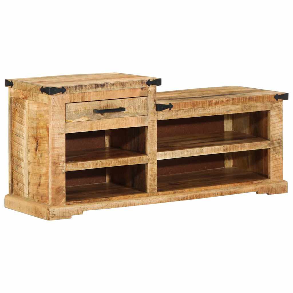 vidaXL παγκάκι με συρτάρι Καφέ 110 x 35 x 50 εκ Ακατέργαστο Μάνγκο