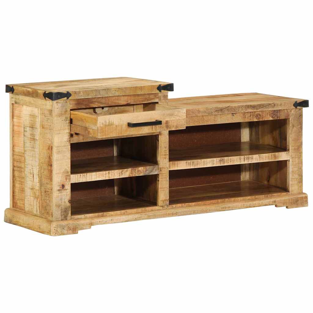 vidaXL παγκάκι με συρτάρι Καφέ 110 x 35 x 50 εκ Ακατέργαστο Μάνγκο