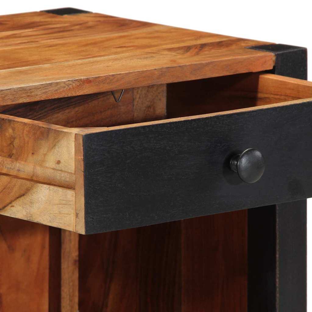 vidaXL Κομοδίνο με συρτάρι Καφέ 40 x 35 x 50 εκ. Μασίφ ξύλο ακακίας