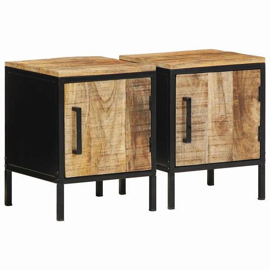 vidaXL Κομοδίνο 2 pcs Καφέ και Μαύρο 30 x 30 x 40 cm