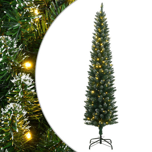 vidaXL Χριστουγεννιάτικο Δέντρο Slim Αρθρωτό με 300 LED 240 εκ.