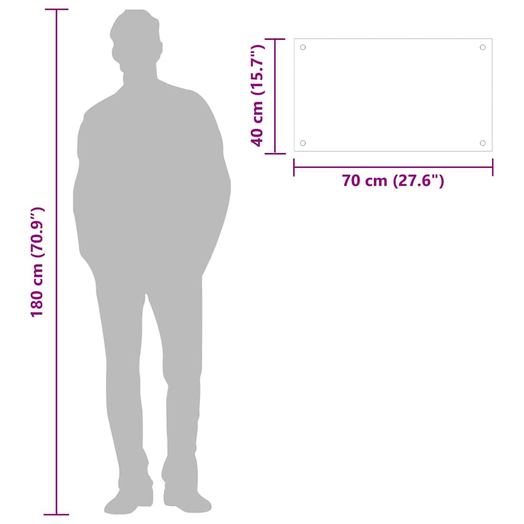 vidaXL Πλάτες Κουζίνας 2 τεμ. Λευκές 70 x 40 εκ. από Ψημένο Γυαλί