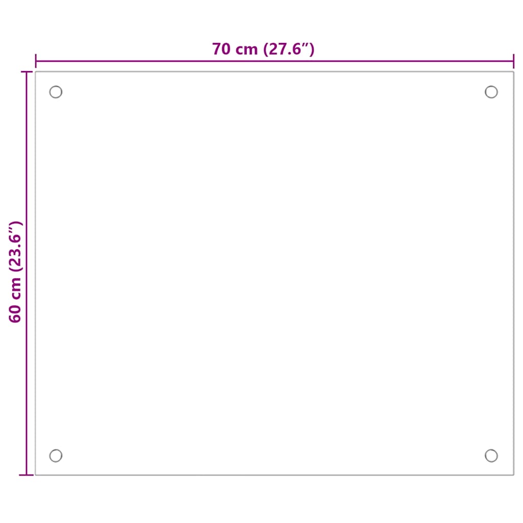 vidaXL Πλάτες Κουζίνας 2 τεμ. Λευκές 70x60 εκ. από Ψημένο Γυαλί