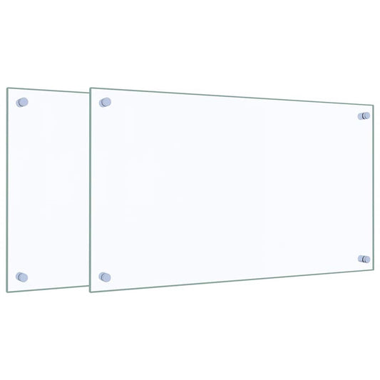 vidaXL Πλάτες Κουζίνας 2 τεμ. Διαφανής 70 x 40 εκ. από Ψημένο Γυαλί