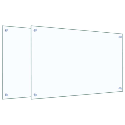 vidaXL Πλάτες Κουζίνας 2 τεμ. Διαφανής 80 x 50 εκ. από Ψημένο Γυαλί