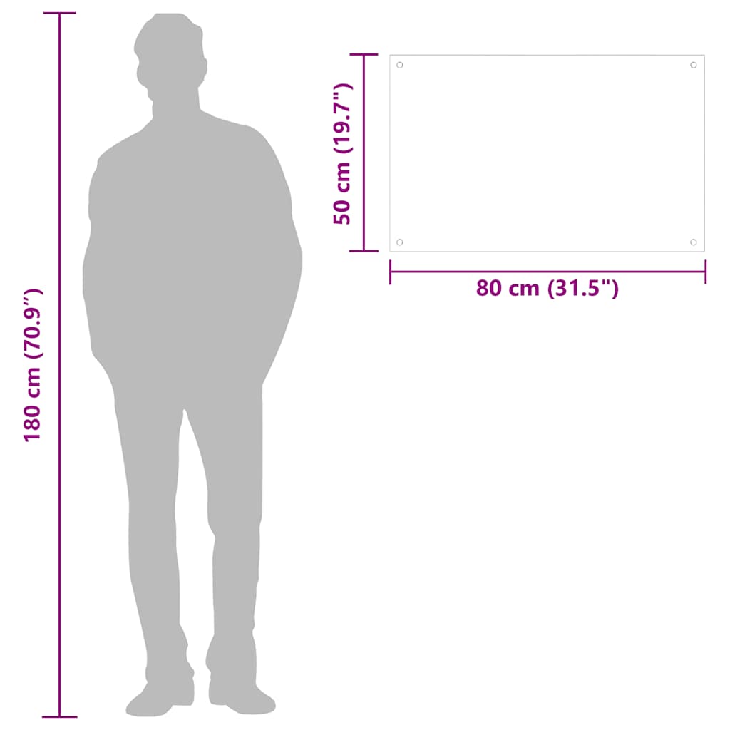 vidaXL Πλάτες Κουζίνας 2 τεμ. Διαφανής 80 x 50 εκ. από Ψημένο Γυαλί