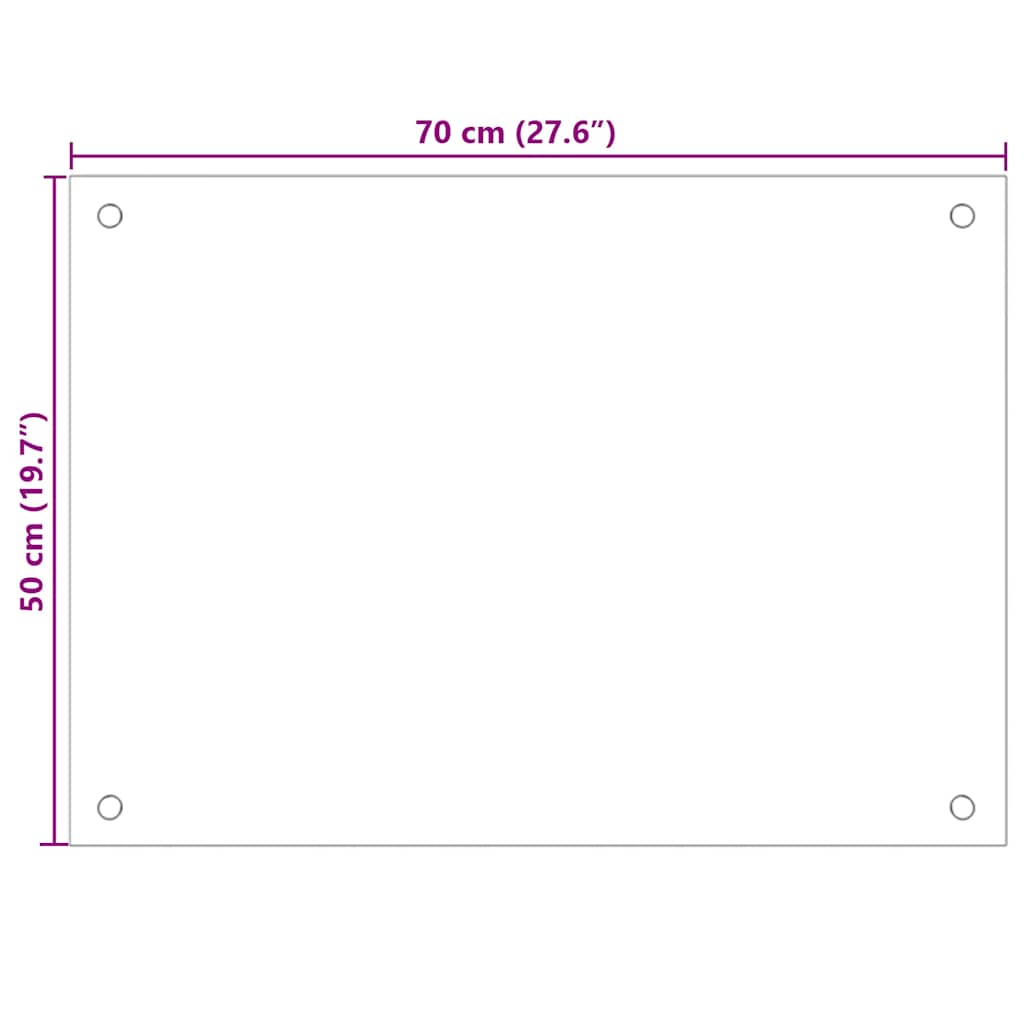 vidaXL Πλάτες Κουζίνας 2 τεμ. Μαύρες 70x50 εκ. από Ψημένο Γυαλί