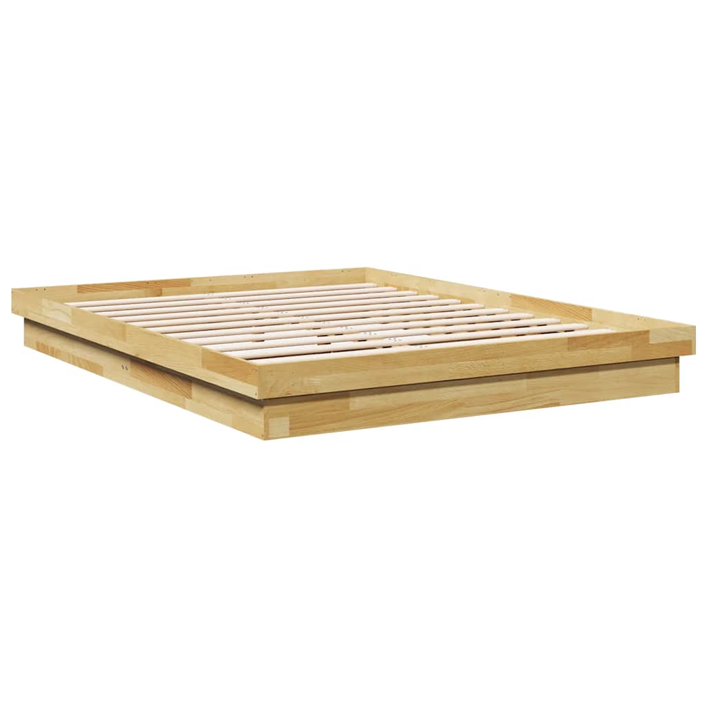 vidaXL Πλαίσιο κρεβατιού χωρίς στρώμα 150x200 cm μασίφ ξύλο δρυς