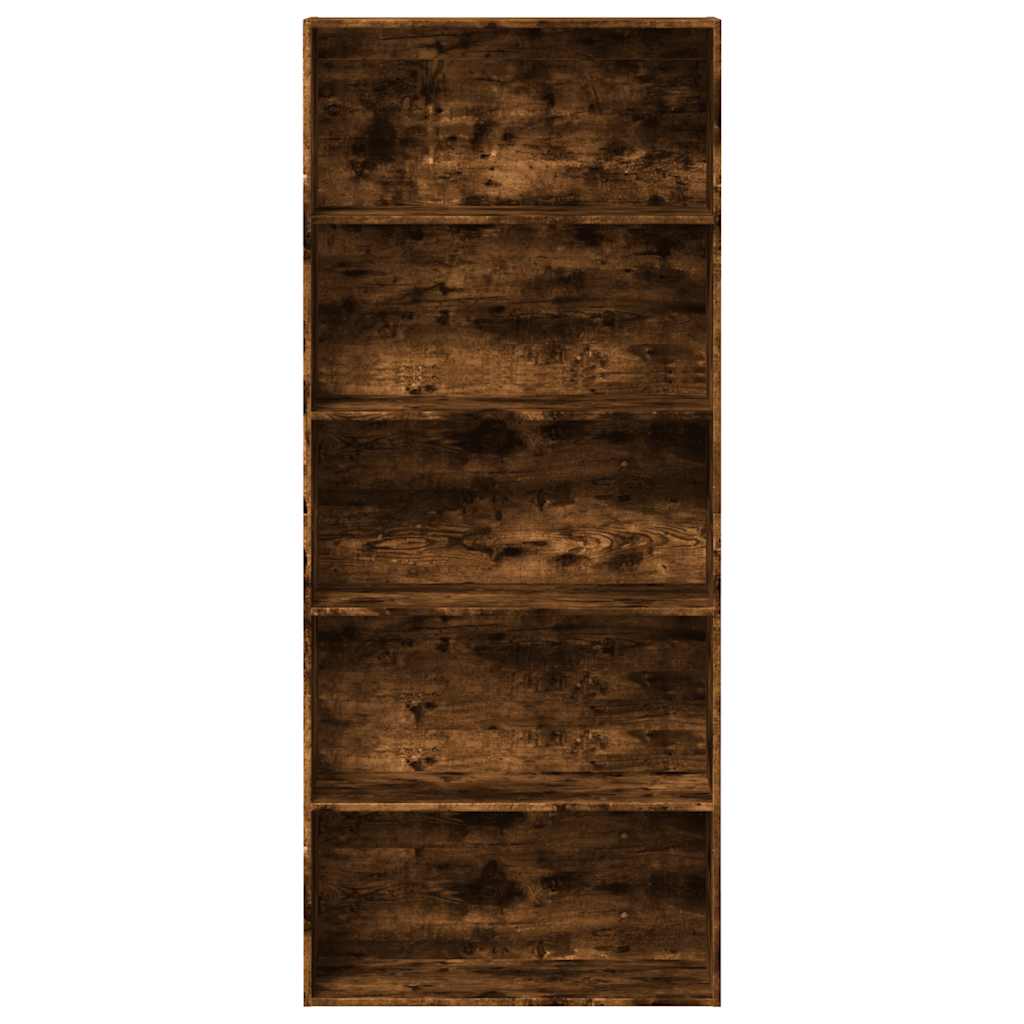 vidaXL Ντουλάπι βιβλίων καπνιστή δρυς 80x30x189 cm Κατασκευασμένο ξύλο