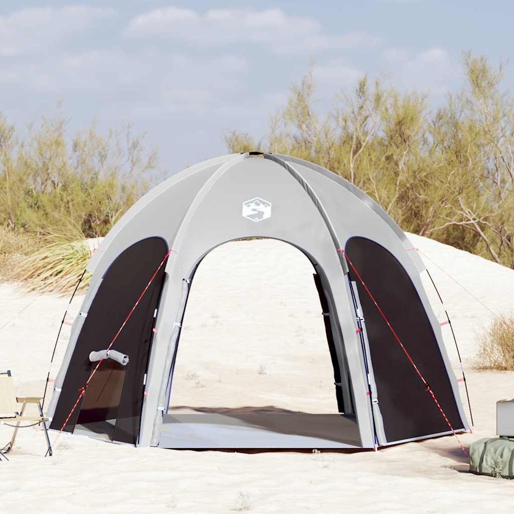 vidaXL Πισίνα Σκηνή με στέγη Γκρι 366 x 305 x 231 cm Πολυεστέρας