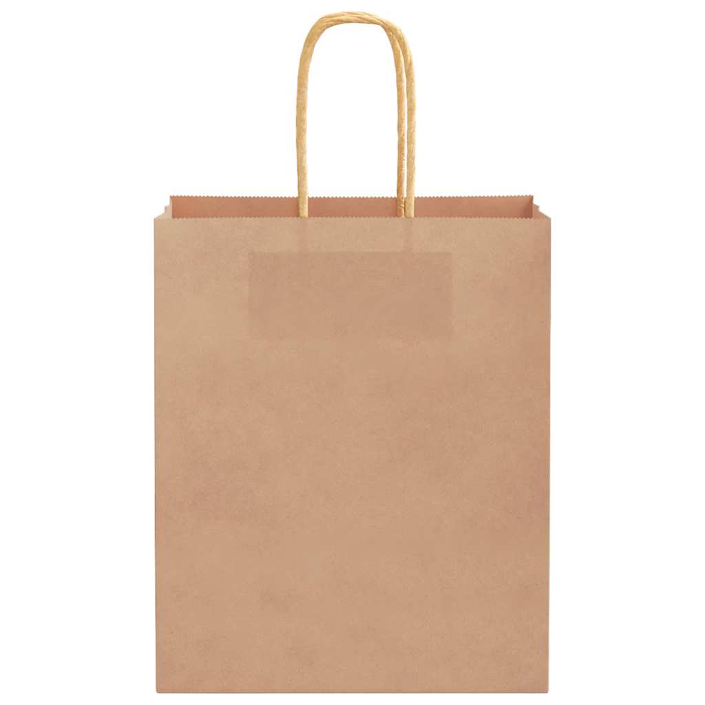 vidaXL Χάρτινες σακούλες 50 τεμάχια με χερούλια Καφέ 18x8x22 εκ.