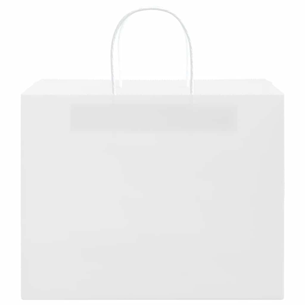 vidaXL Χάρτινες σακούλες 50 τεμάχια με χερούλια Λευκό 32x22x24 εκ.