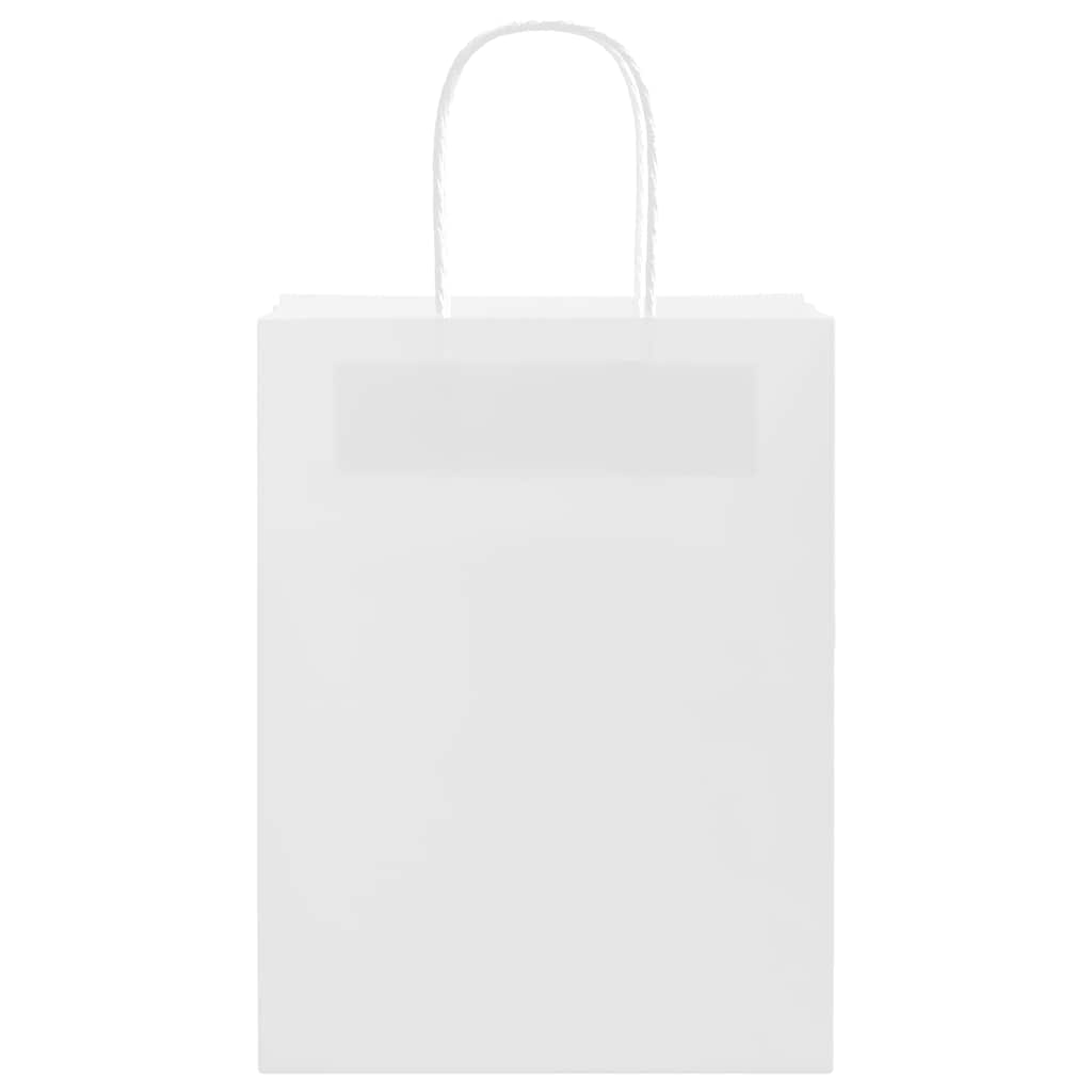 vidaXL Χάρτινες σακούλες 250 τεμάχια με χερούλια Λευκό 21x11x28 εκ.
