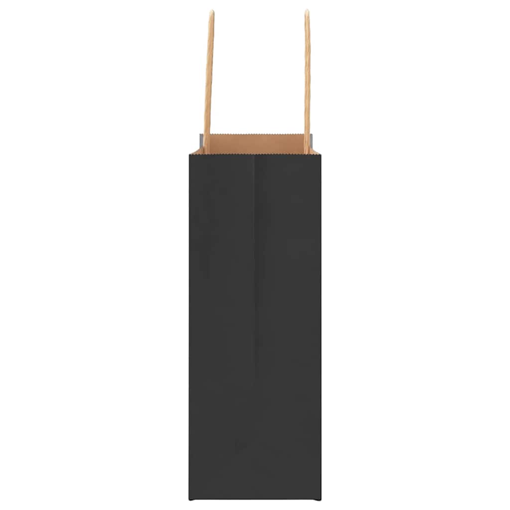 vidaXL Χάρτινες σακούλες 50 τεμάχια με χερούλια Μαύρο 18x8x22 εκ.