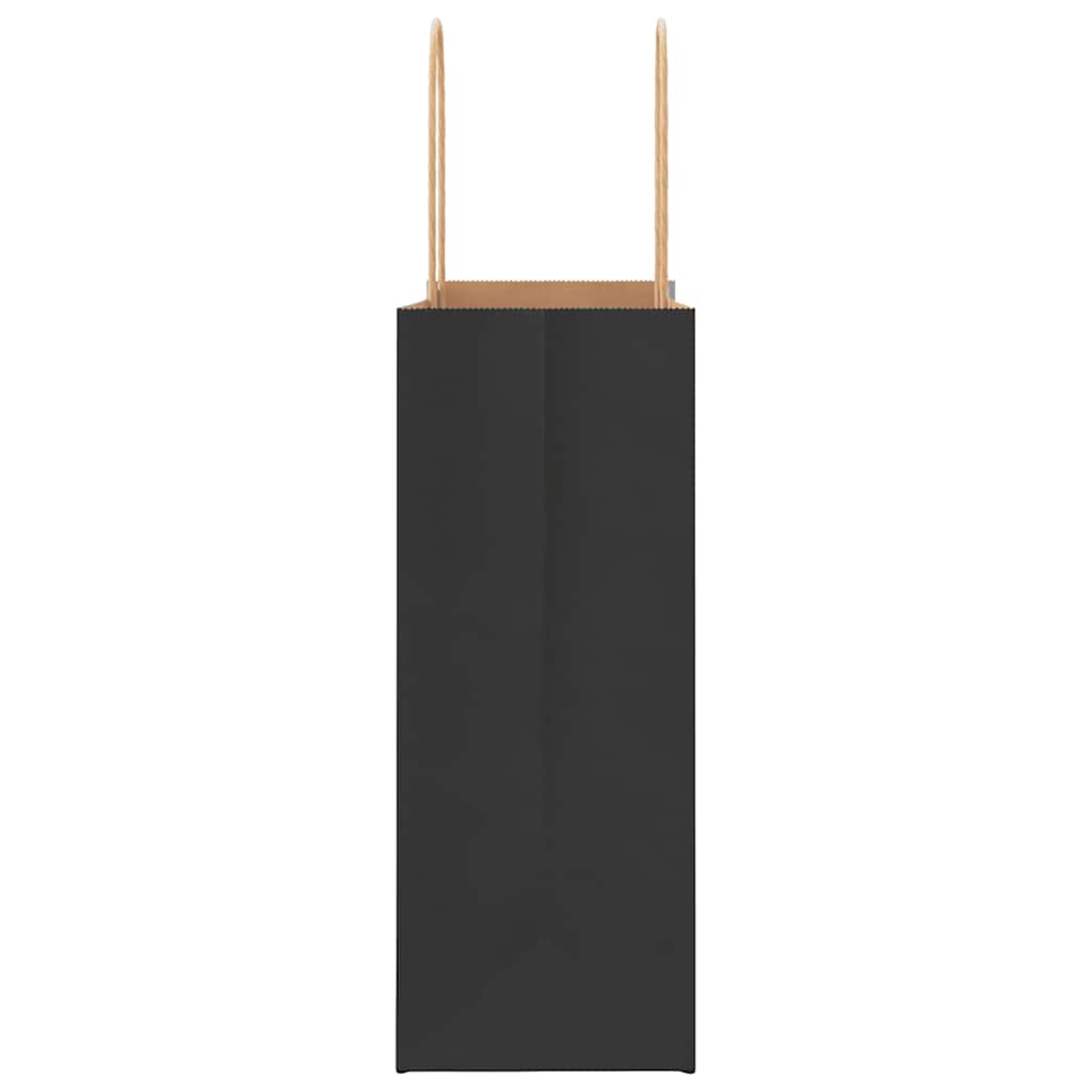 vidaXL Χάρτινες σακούλες 250 τεμάχια με χερούλια Μαύρο 21x11x28 εκ.