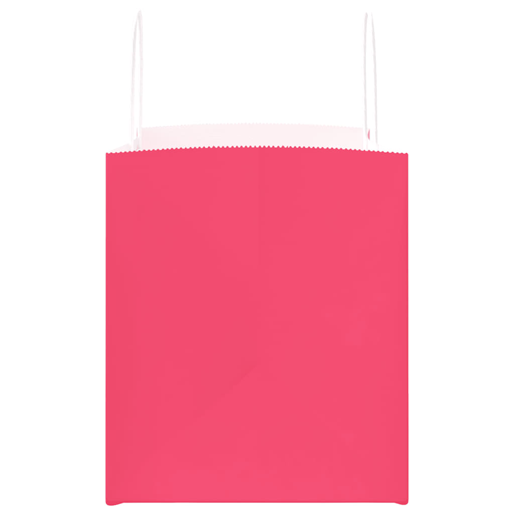 vidaXL Χάρτινες σακούλες 50 τεμάχια με χερούλια Ροζ 32x22x24 εκ.