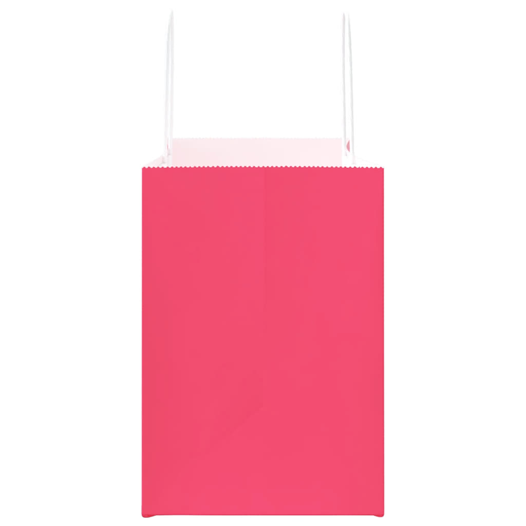 vidaXL Χάρτινες σακούλες 250 τεμάχια με χερούλια Ροζ 32x17x25 εκ.