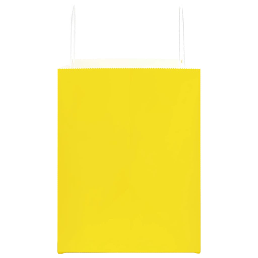 vidaXL Χάρτινες σακούλες 250 τεμάχια με χερούλια Κίτρινο 32x22x28 εκ.