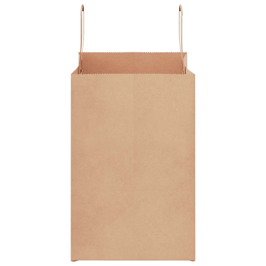 vidaXL Χάρτινες σακούλες 250 τεμάχια με χερούλια καφέ 26x17x25 cm
