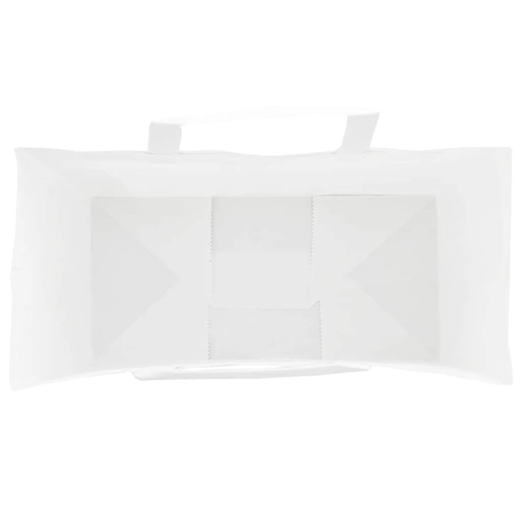 vidaXL Χάρτινες σακούλες 50 τεμάχια με χερούλια Λευκό 18x8x22 εκ.