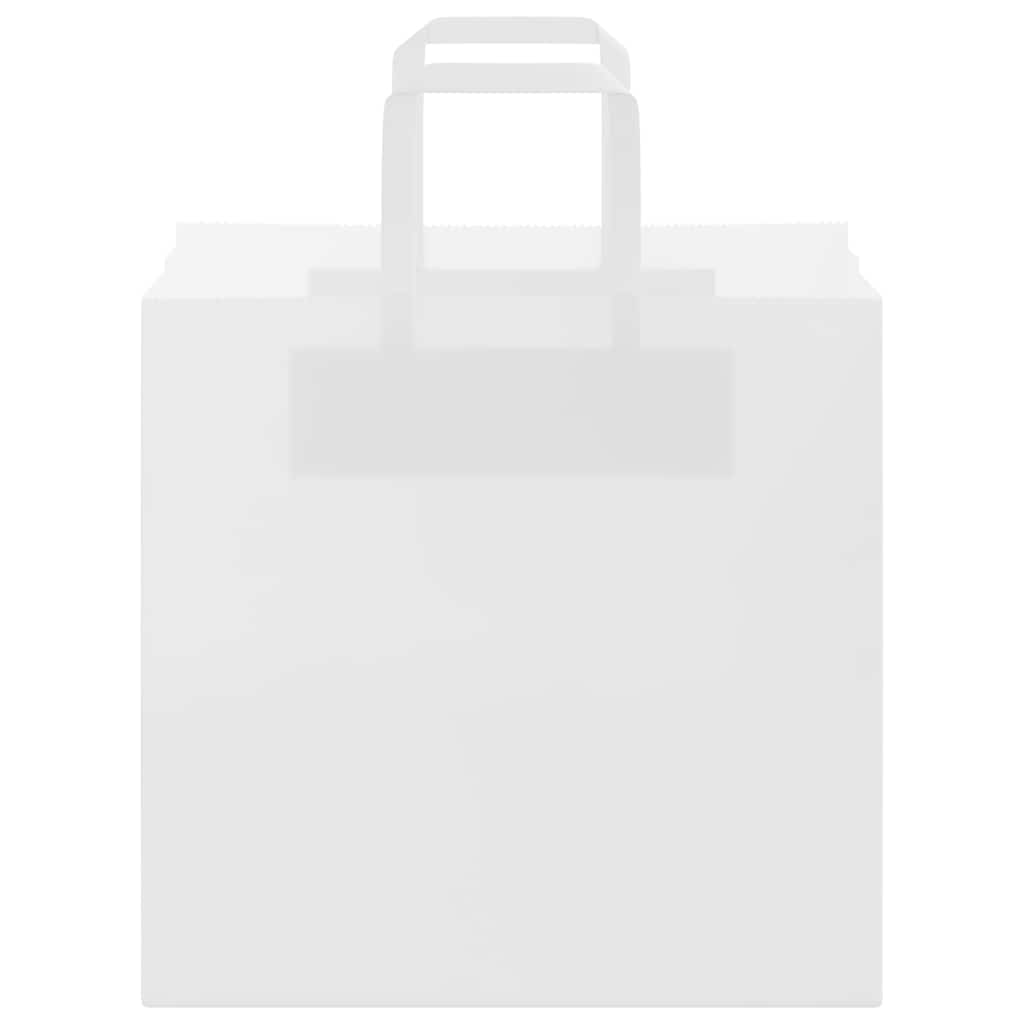 vidaXL Χάρτινες σακούλες 50 τεμάχια με χερούλια Λευκό 26x17x25 εκ.