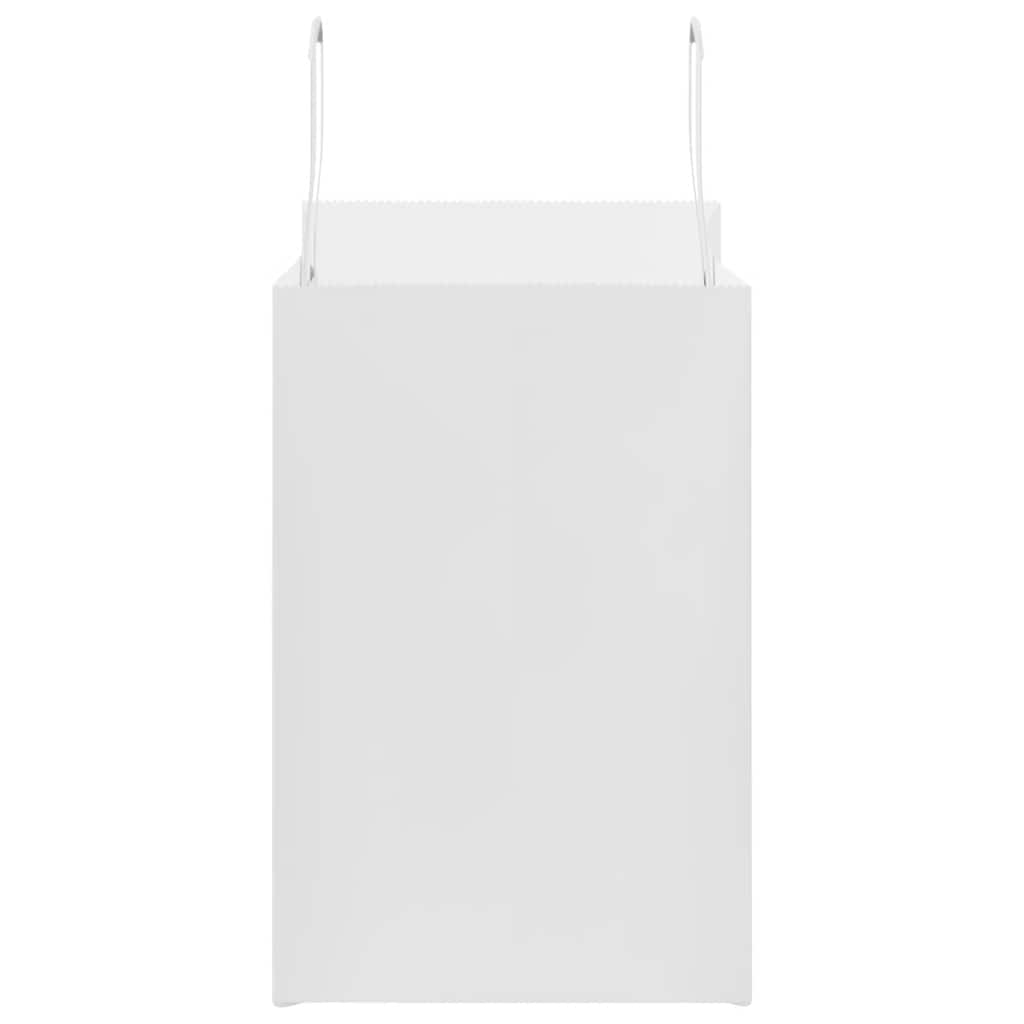 vidaXL Χάρτινες σακούλες 50 τεμάχια με χερούλια Λευκό 26x17x25 εκ.