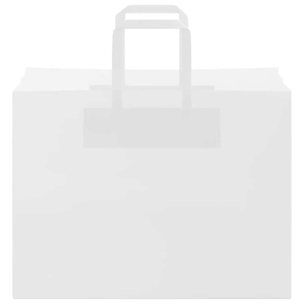 vidaXL Χάρτινες σακούλες 50 τεμάχια με χερούλια Λευκό 32x17x25 εκ.