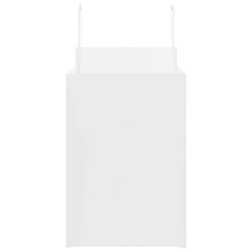 vidaXL Χάρτινες σακούλες 50 τεμάχια με χερούλια Λευκό 32x17x25 εκ.