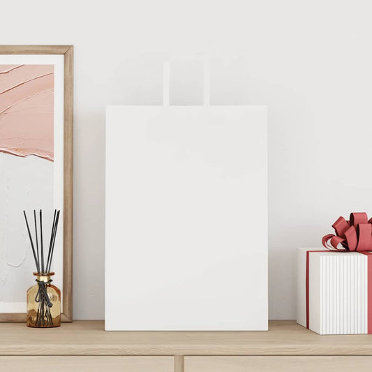 vidaXL Χάρτινες σακούλες 50 τεμάχια με χερούλια Λευκό 32x17x44 εκ.