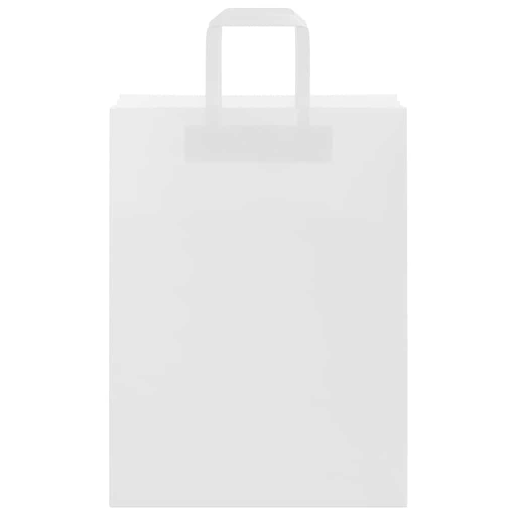 vidaXL Χάρτινες σακούλες 250 τεμάχια με χερούλια Λευκό 26x12x35 εκ.