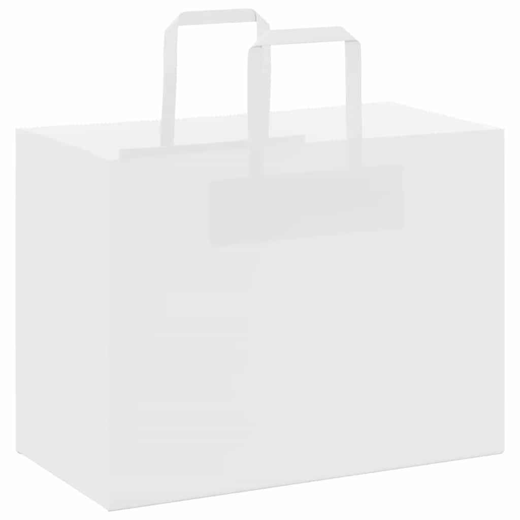 vidaXL Χάρτινες σακούλες 250 τεμάχια με χερούλια Λευκό 32x17x25 εκ.