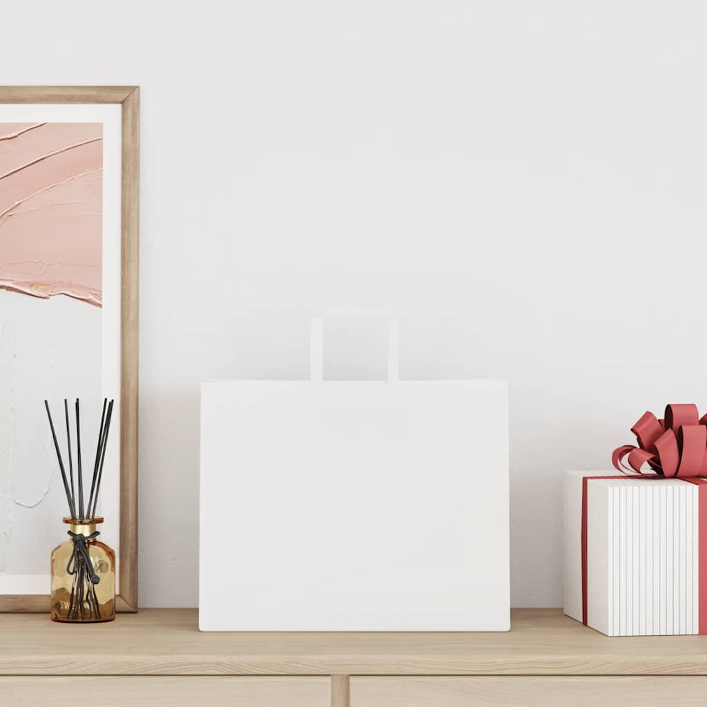 vidaXL Χάρτινες σακούλες 250 τεμάχια με χερούλια Λευκό 32x22x24 εκ.