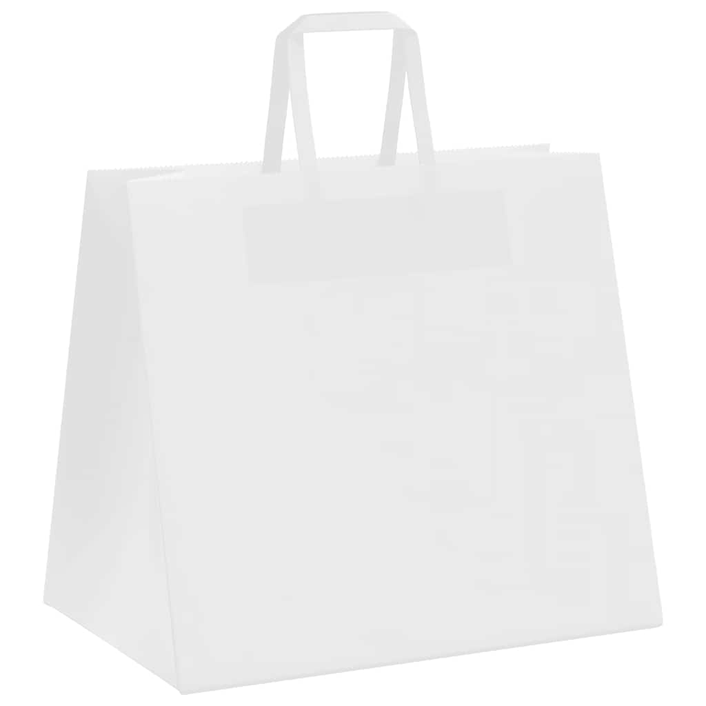 vidaXL Χάρτινες σακούλες 250 τεμάχια με χερούλια Λευκό 32x22x28 εκ.