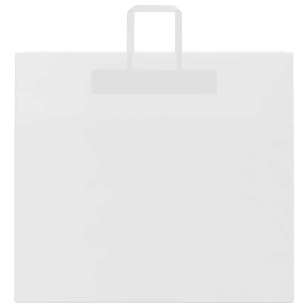 vidaXL Χάρτινες σακούλες 250 τεμάχια με χερούλια Λευκό 54x15x49 εκ.