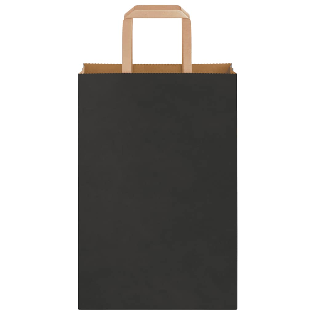 vidaXL Χάρτινες σακούλες 50 τεμάχια με χερούλια Μαύρο 21x11x31 εκ.