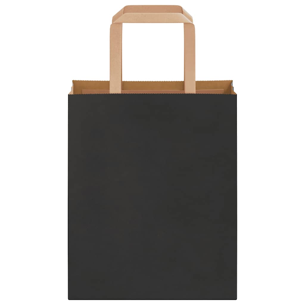 vidaXL Χάρτινες σακούλες 250 τεμάχια με χερούλια Μαύρο 18x8x22 εκ.