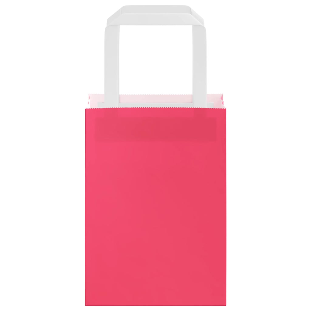 vidaXL Χάρτινες σακούλες 50 τεμάχια με χερούλια Ροζ 15x8x21 εκ.