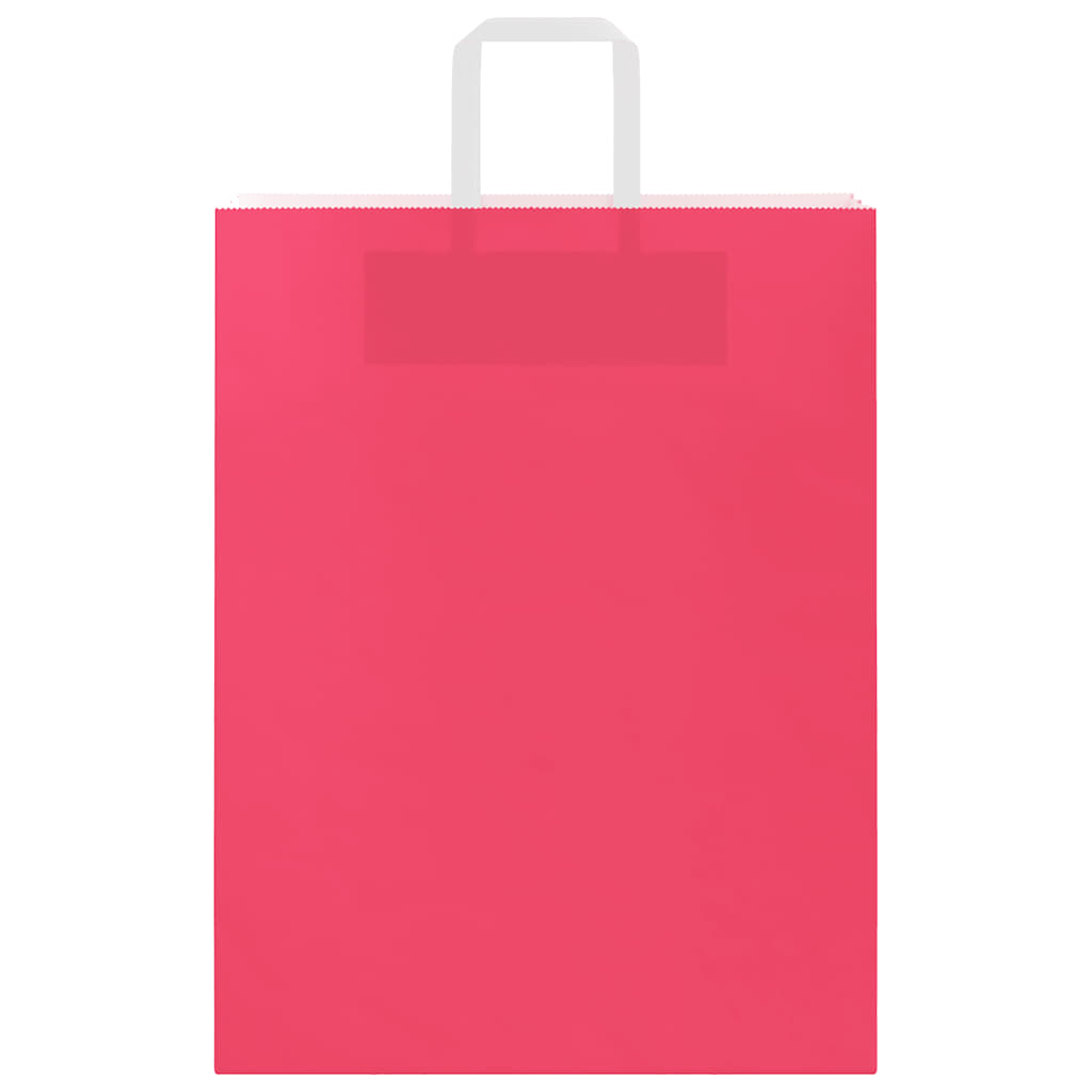 vidaXL Χάρτινες σακούλες 50 τεμάχια με χερούλια Ροζ 32x12x42 εκ.