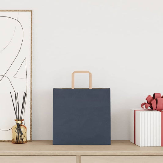 vidaXL Χάρτινες σακούλες 250 τεμάχια με χερούλια Μπλε 26x17x25 εκ.