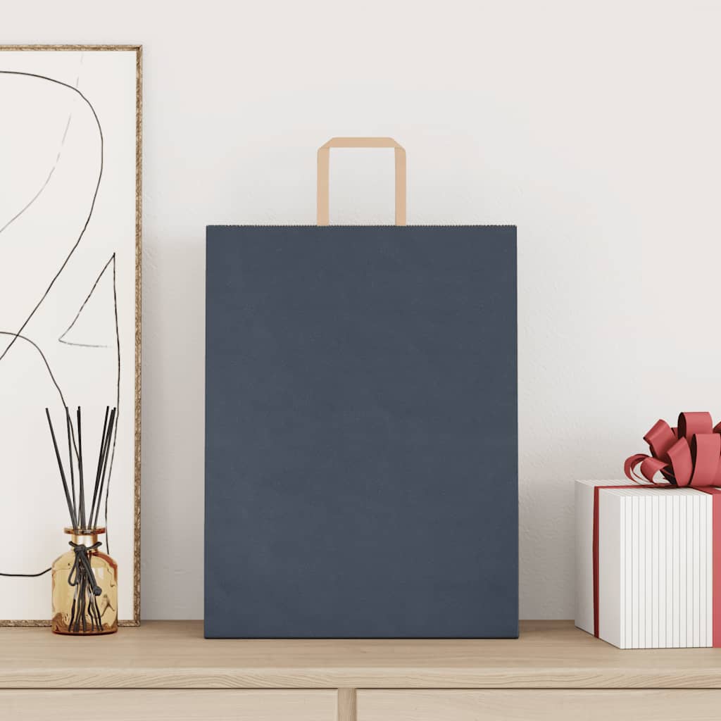 vidaXL Χάρτινες σακούλες 250 τεμάχια με χερούλια Μπλε 32x12x42 εκ.