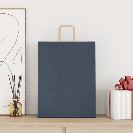 vidaXL Χάρτινες σακούλες 250 τεμάχια με χερούλια Μπλε 32x12x42 εκ.