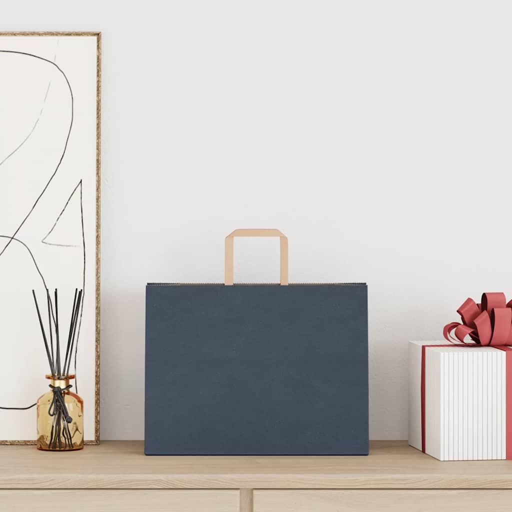 vidaXL Χάρτινες σακούλες 250 τεμάχια με χερούλια Μπλε 32x17x25 εκ.