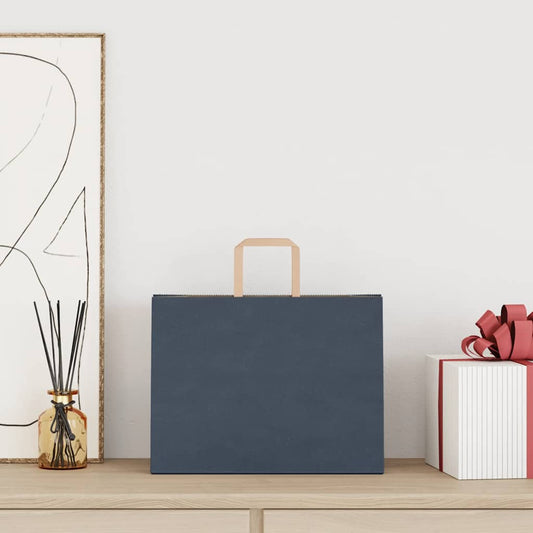 vidaXL Χάρτινες σακούλες 250 τεμάχια με χερούλια Μπλε 32x17x25 εκ.