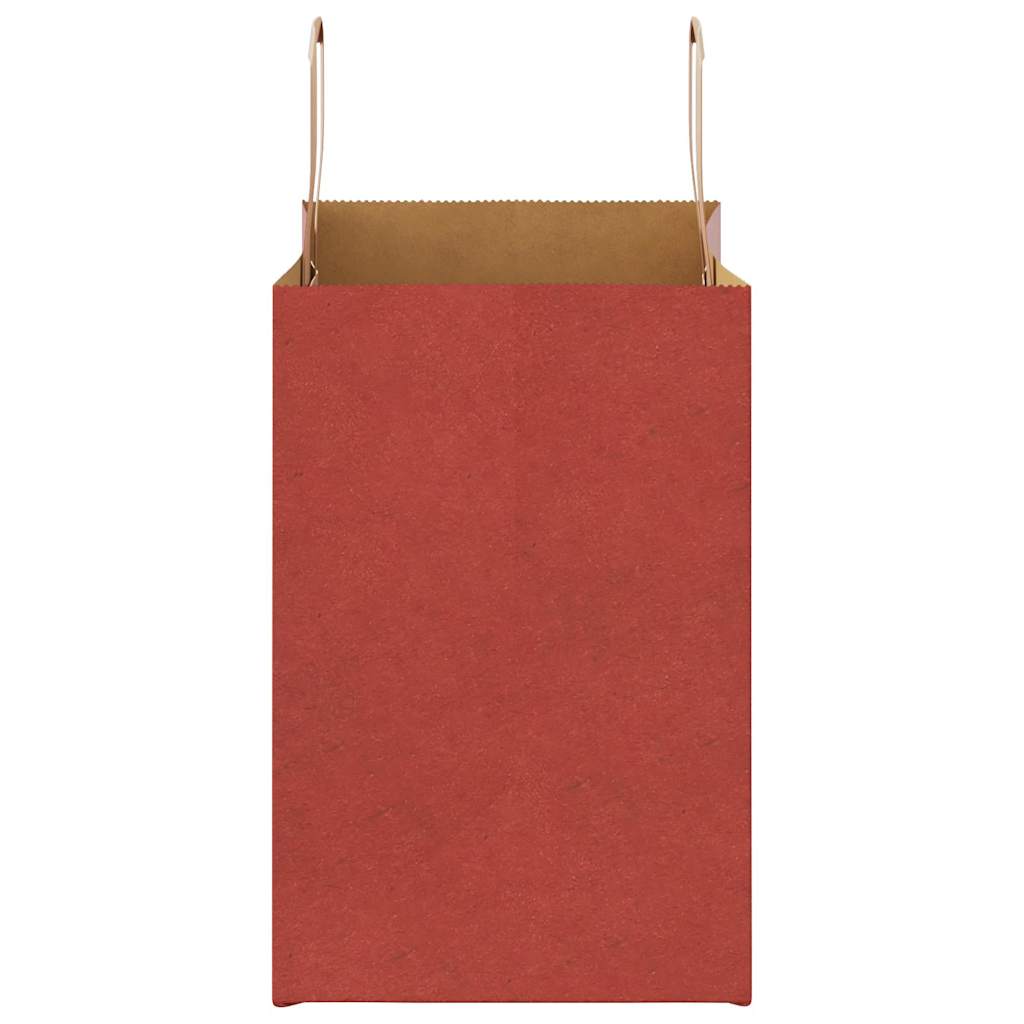 vidaXL Χάρτινες σακούλες 250 τεμάχια με χερούλια Κόκκινο 26x17x25 εκ.