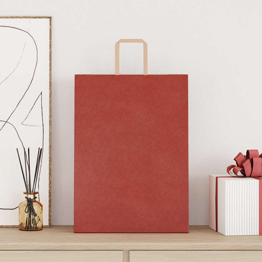vidaXL Χάρτινες σακούλες 250 τεμάχια με χερούλια Κόκκινο 32x17x44 εκ.
